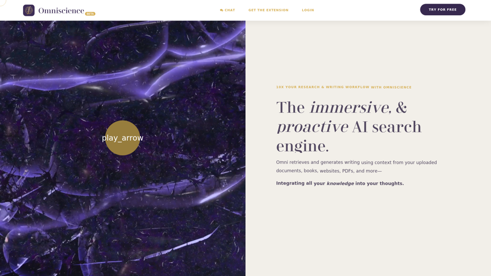 Omniscience - AI-Powered Research and ChatGPT Book Writing Tool