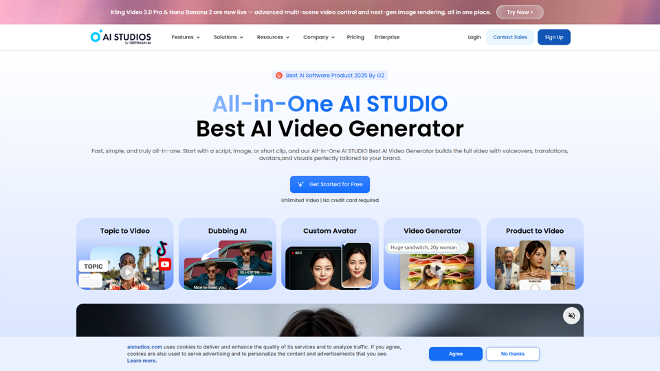 最佳 AI 视频生成器 | AI STUDIO