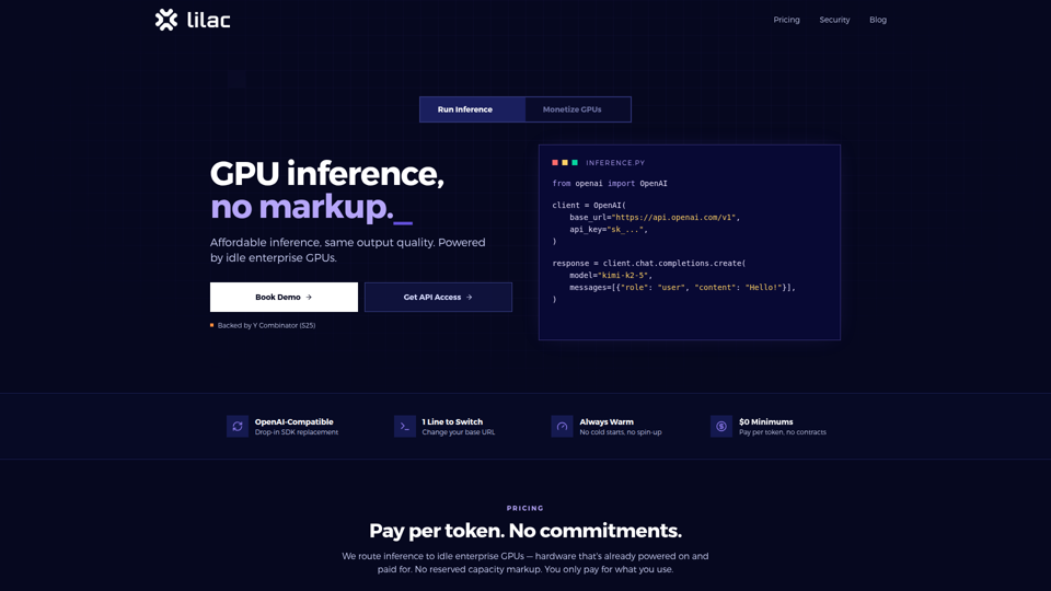 Lilac | 经济实惠的 GPU 推理与闲置 GPU 变现