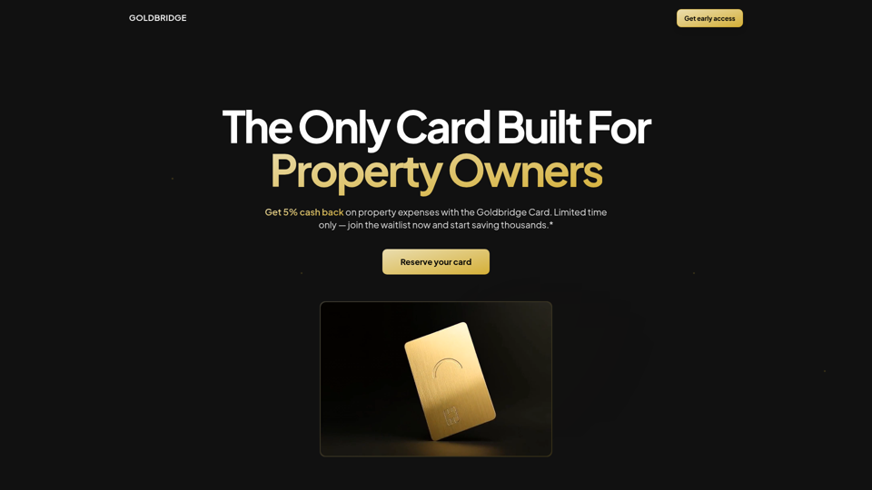 Goldbridge – La primera tarjeta corporativa para bienes raíces