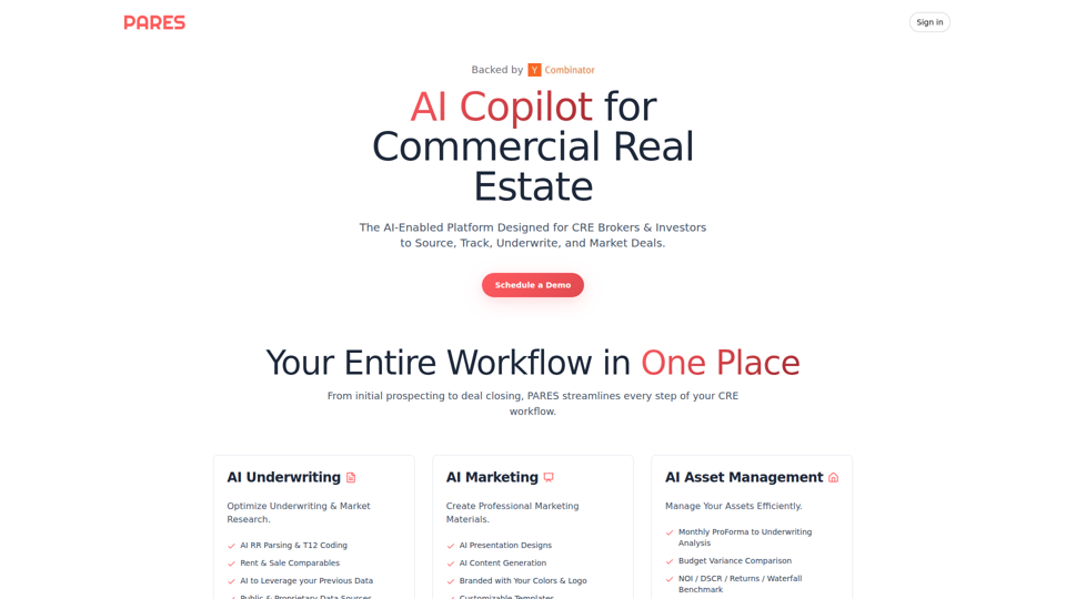 PARES - Plataforma de Bienes Raíces Comerciales