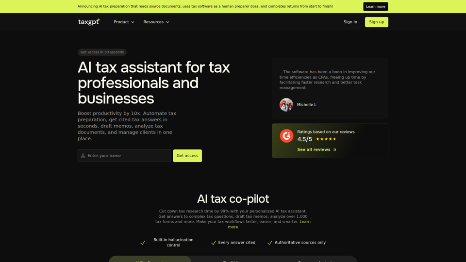 您的 AI 税务助手 | TaxGPT