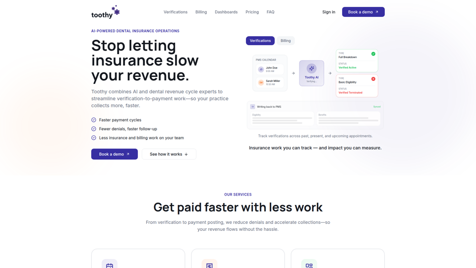 Toothy AI - AI-Powered Dental Insurance Verification & Billing