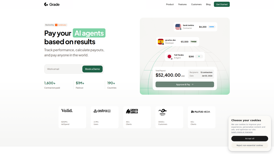 グレード - AIエージェントおよび契約業者向けの業績報酬
