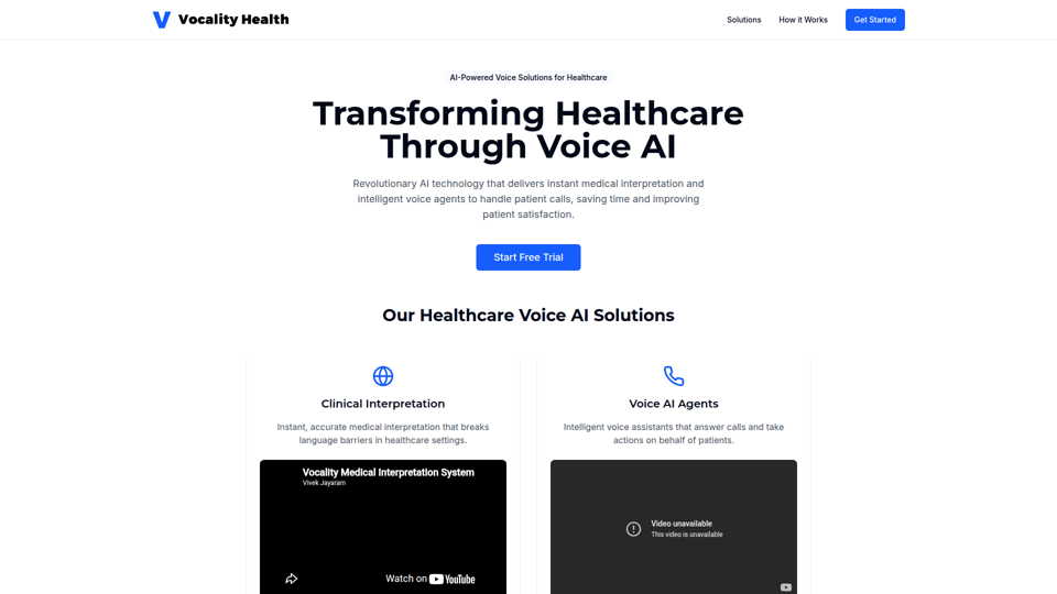 Vocality Health - AI Voice Solutions for Healthcare