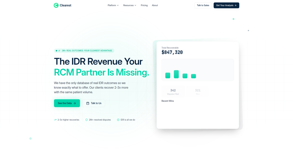 Clearest Health — Récupérez vos revenus hors réseau