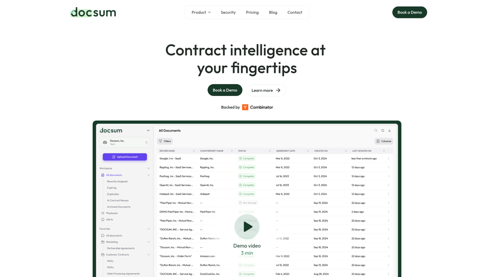 Docsum - AI Contract Review + Negotiation