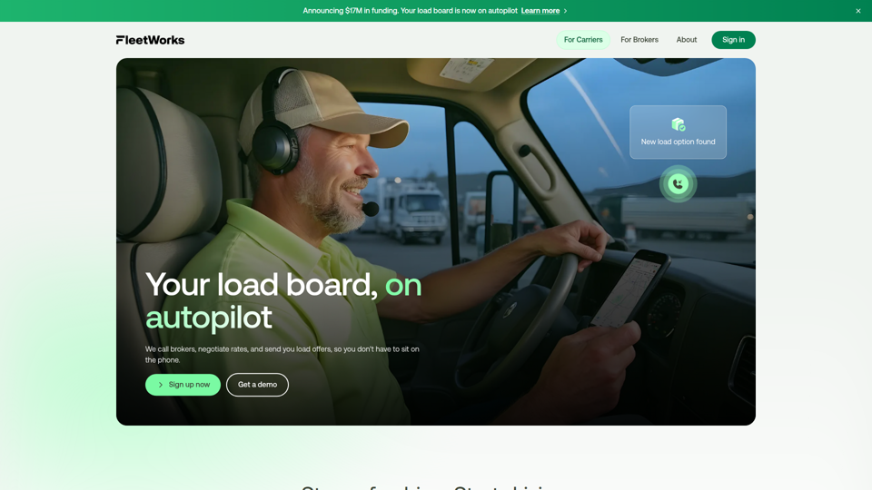 FleetWorks | 運送業者・ブローカー向けAI搭載貨物自動化