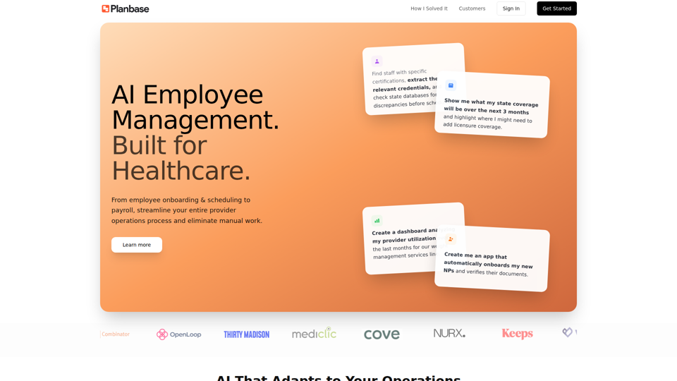 Planbase - AI搭載の医療従業員管理