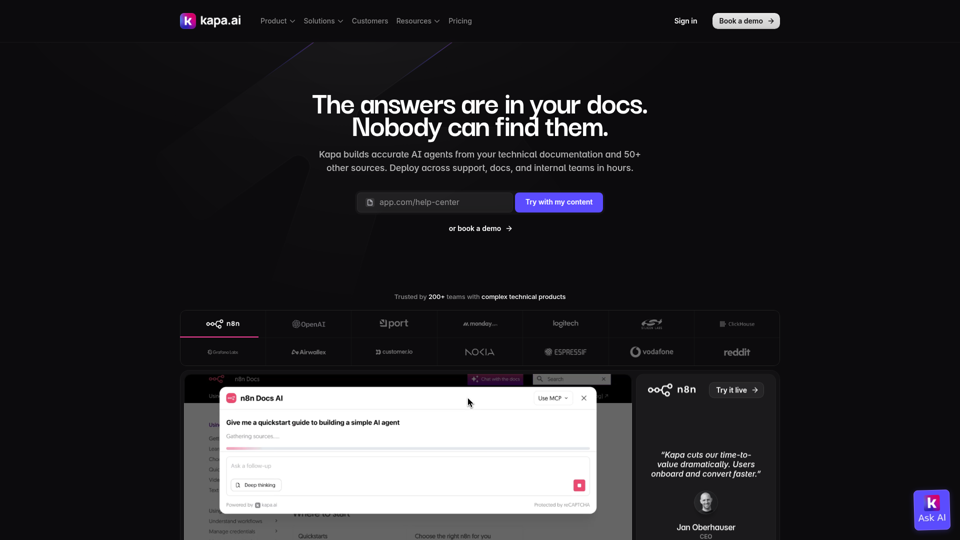 kapa.ai - AI Assistants Built from Technical Documentation