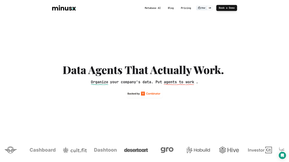 Minusx｜智能体数据平台