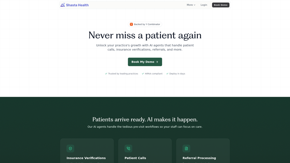 Shasta Health | クリニック向けAIワークフロー自動化