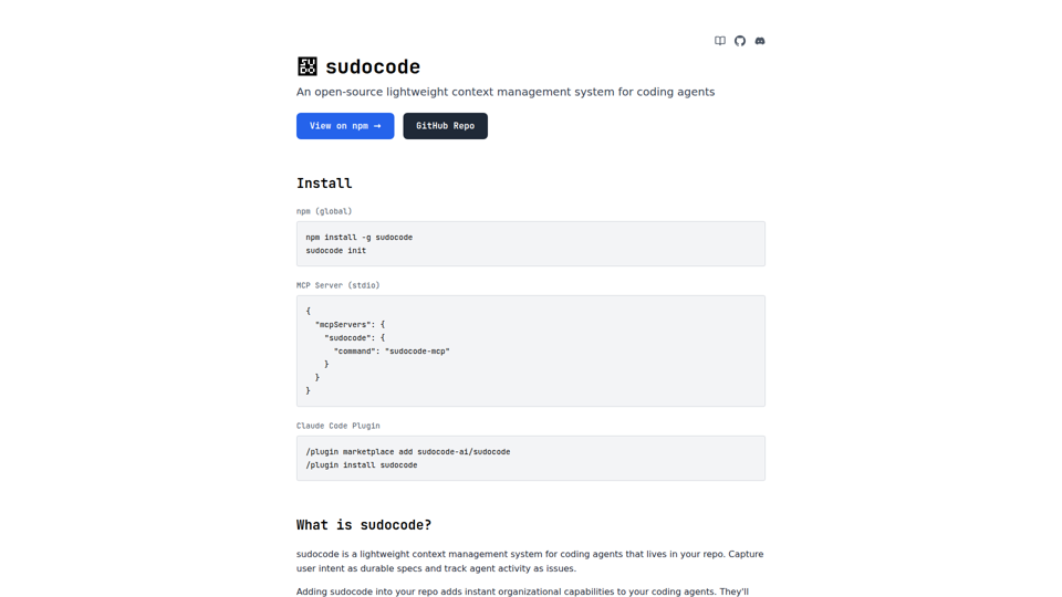 sudocode - gestion de contexte légère pour les agents de codage