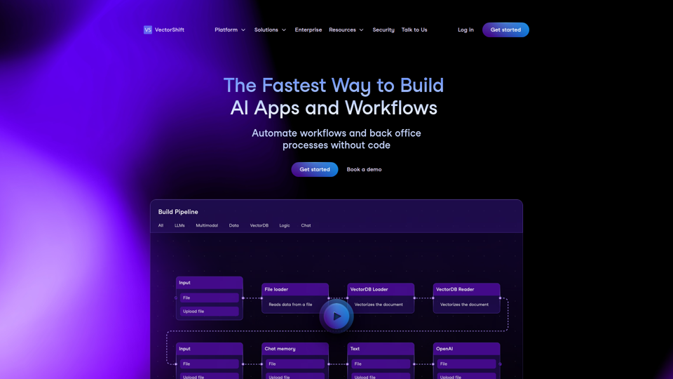 VectorShift：エンドツーエンドのAI自動化プラットフォーム