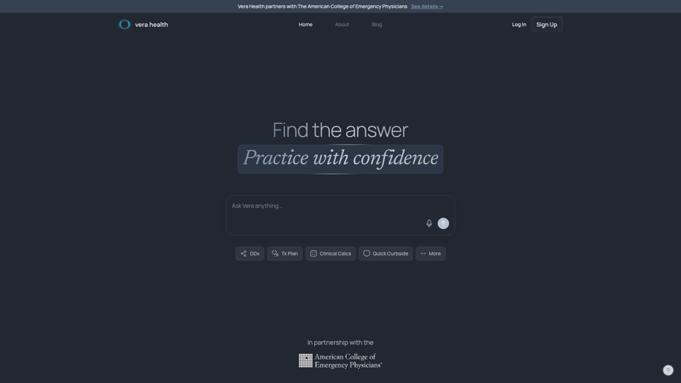 Vera Health - Evidence-Based Clinical Answers