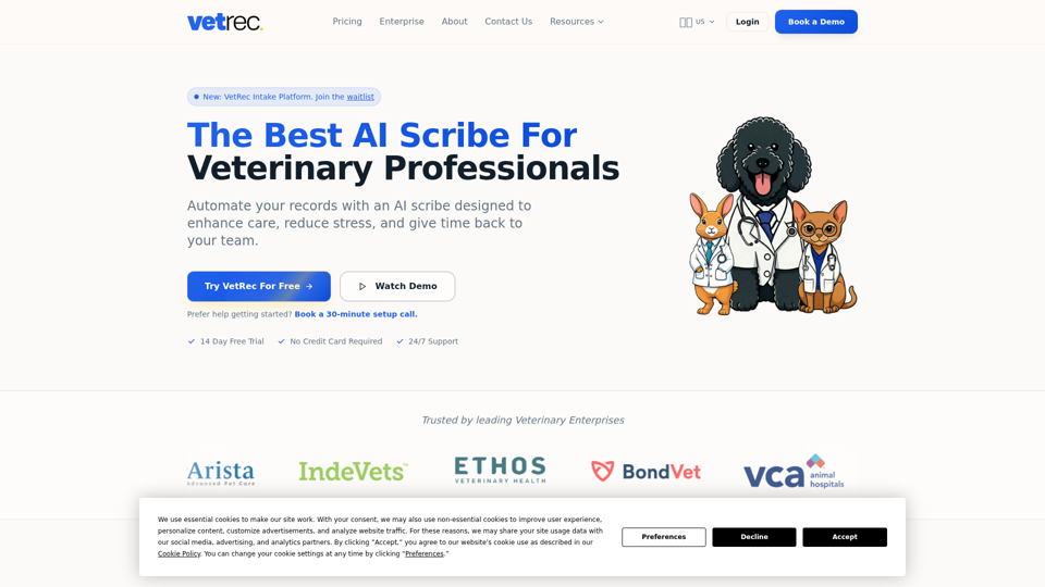 VetRec | AI Veterinary Scribe — Automated SOAP Notes
