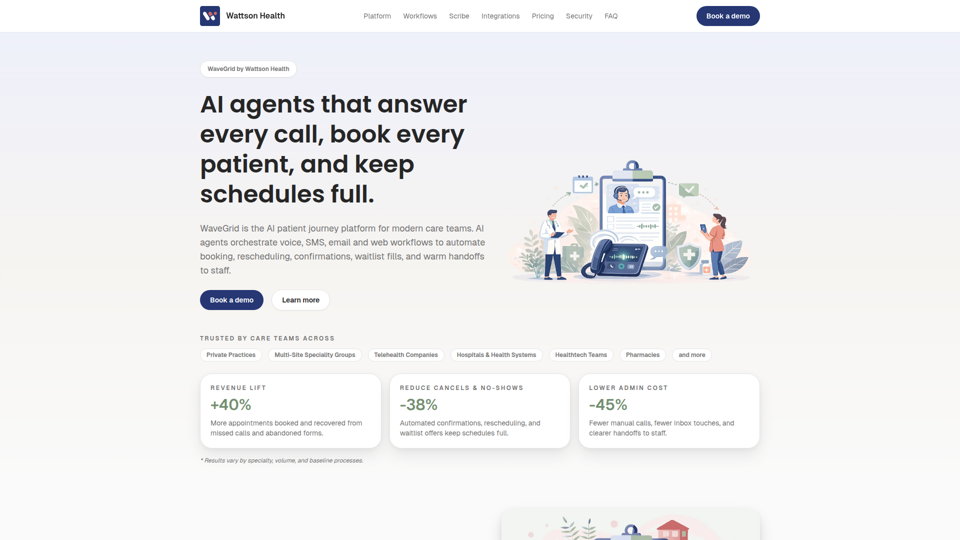 WaveGrid par Wattson Health | Orchestration du parcours patient par IA
