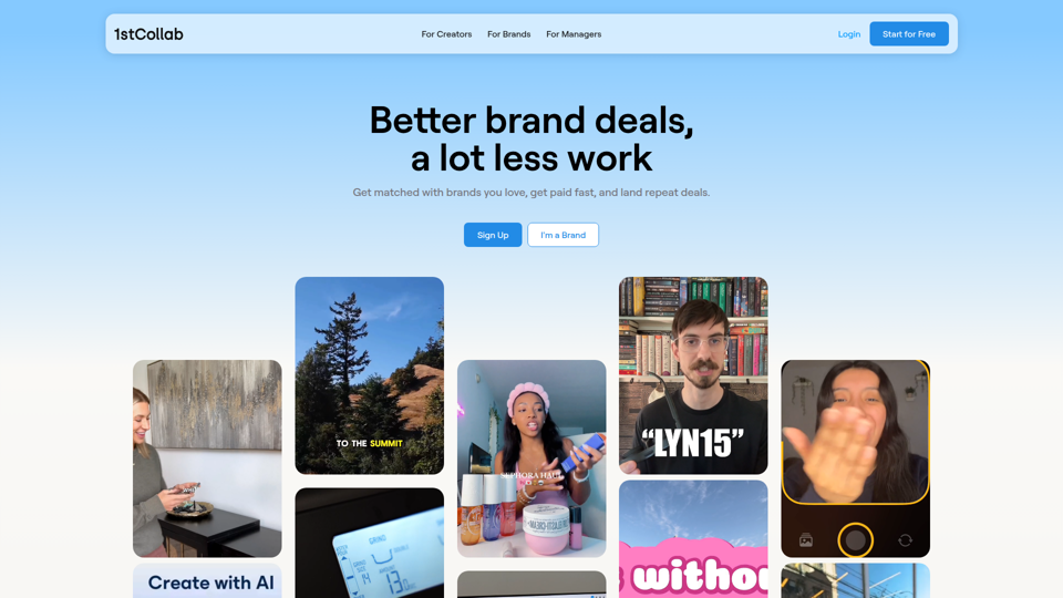 1stCollab - La place de marché des influenceurs alimentée par l’IA