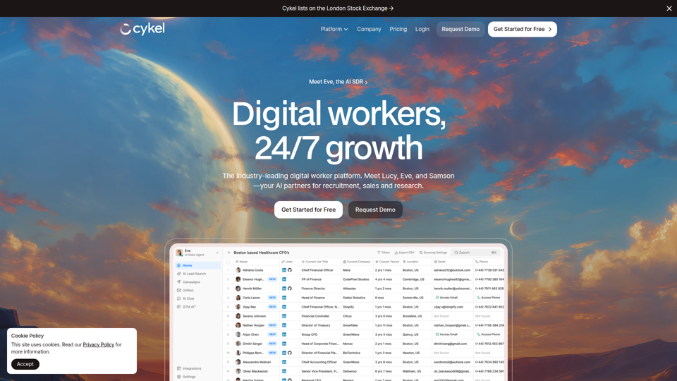 Cykel - Digital Workers for Recruitment, Sales & Research Teams