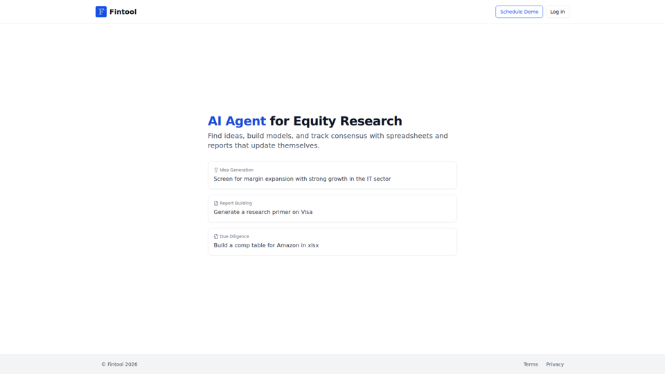 Fintool - 用于股票研究的 AI 智能体