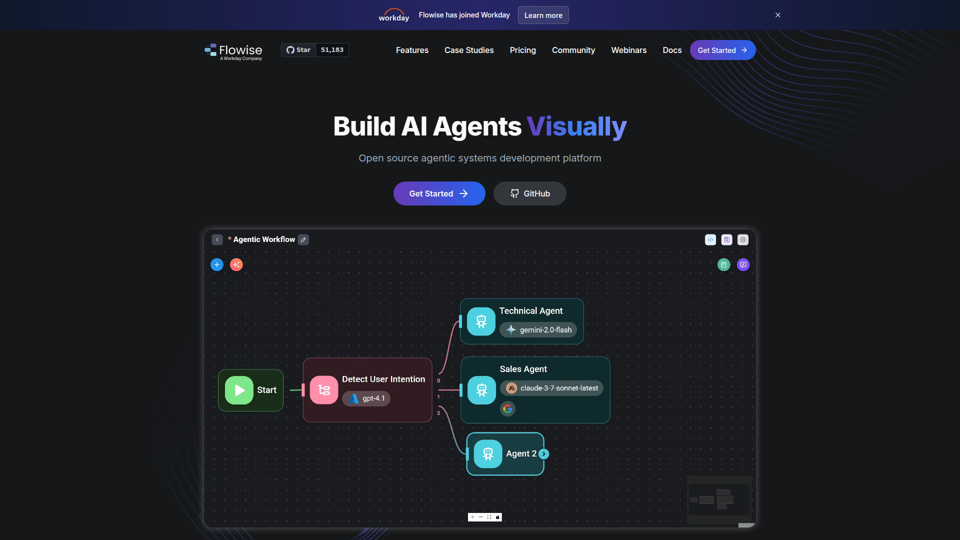 Flowise - AIエージェントをビジュアルで構築