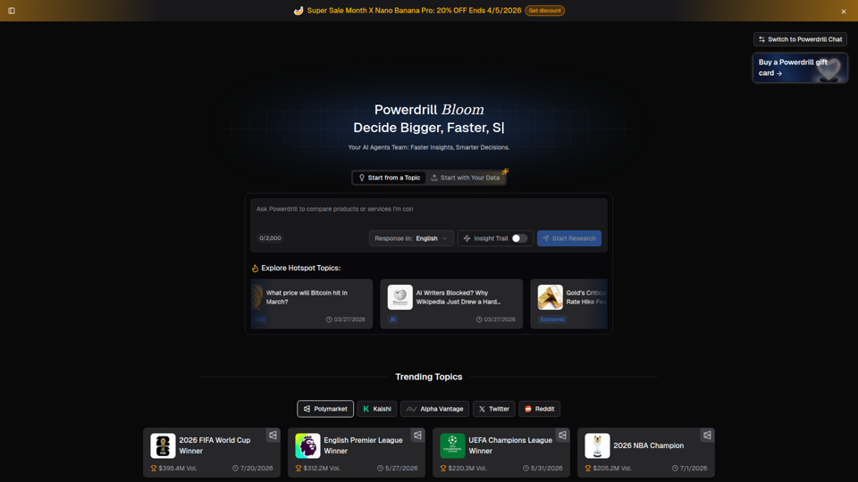 Powerdrill Bloom - Your AI Agents Team