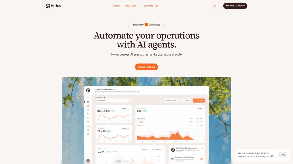 Déploie des agents IA qui gèrent les ventes et les opérations à grande échelle | Helios