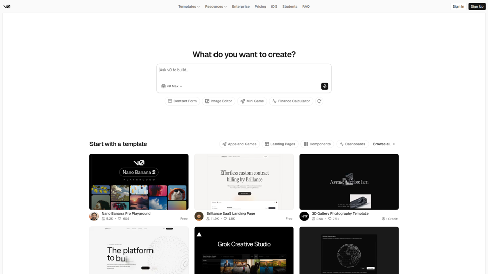 v0 by Vercel - Build Agents, Apps, and Websites with AI