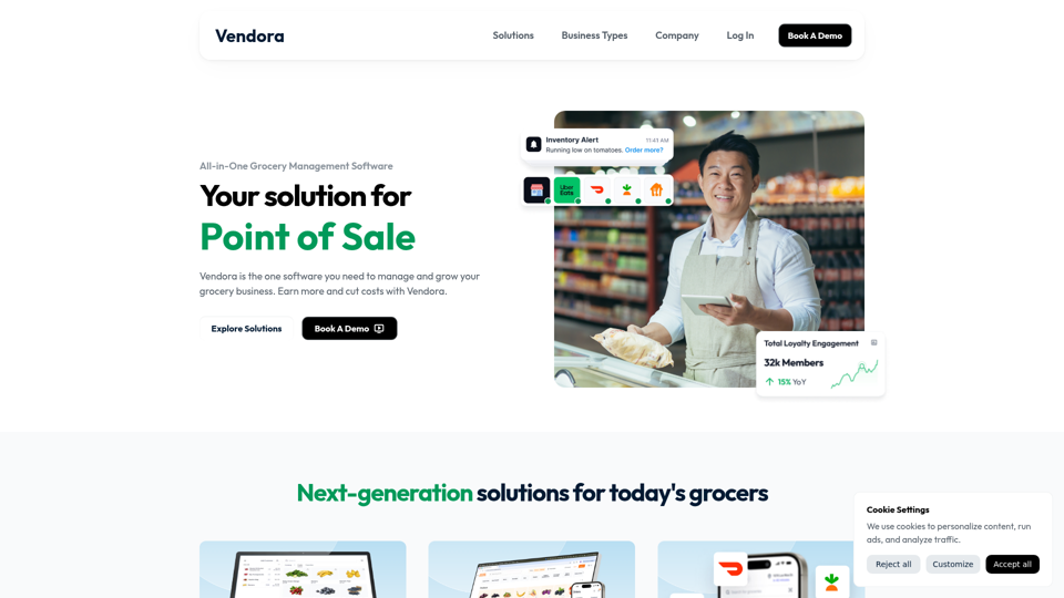Vendora – Point-of-Sale- und E-Commerce-Software für Lebensmittelsupermärkte