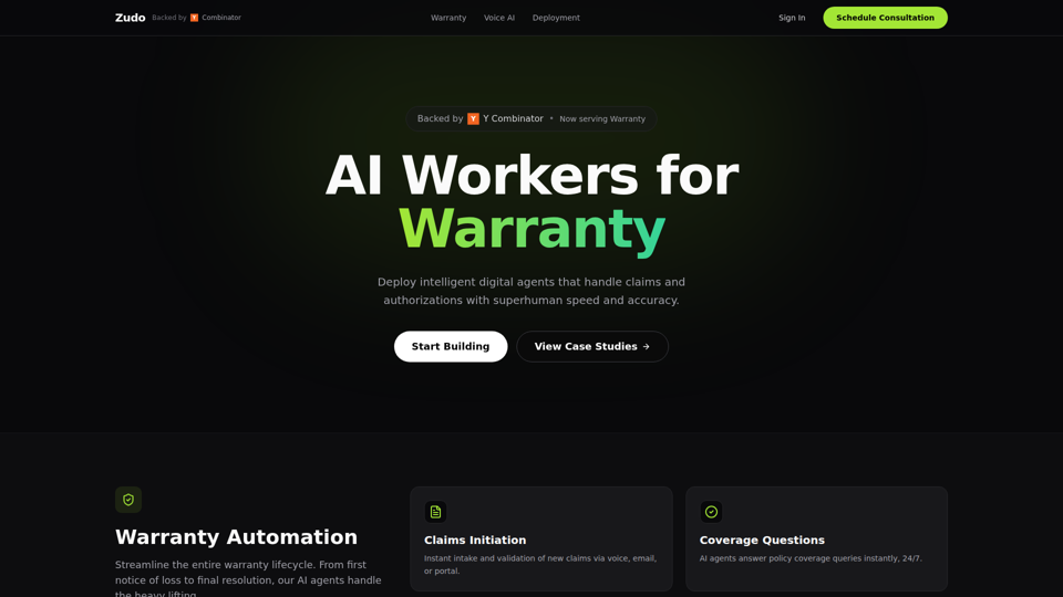 Zudo — AI Workers for Warranty