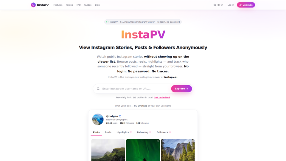 InstaPV — Anonymous Instagram Story, Profile & Followers Viewer | InstaPV