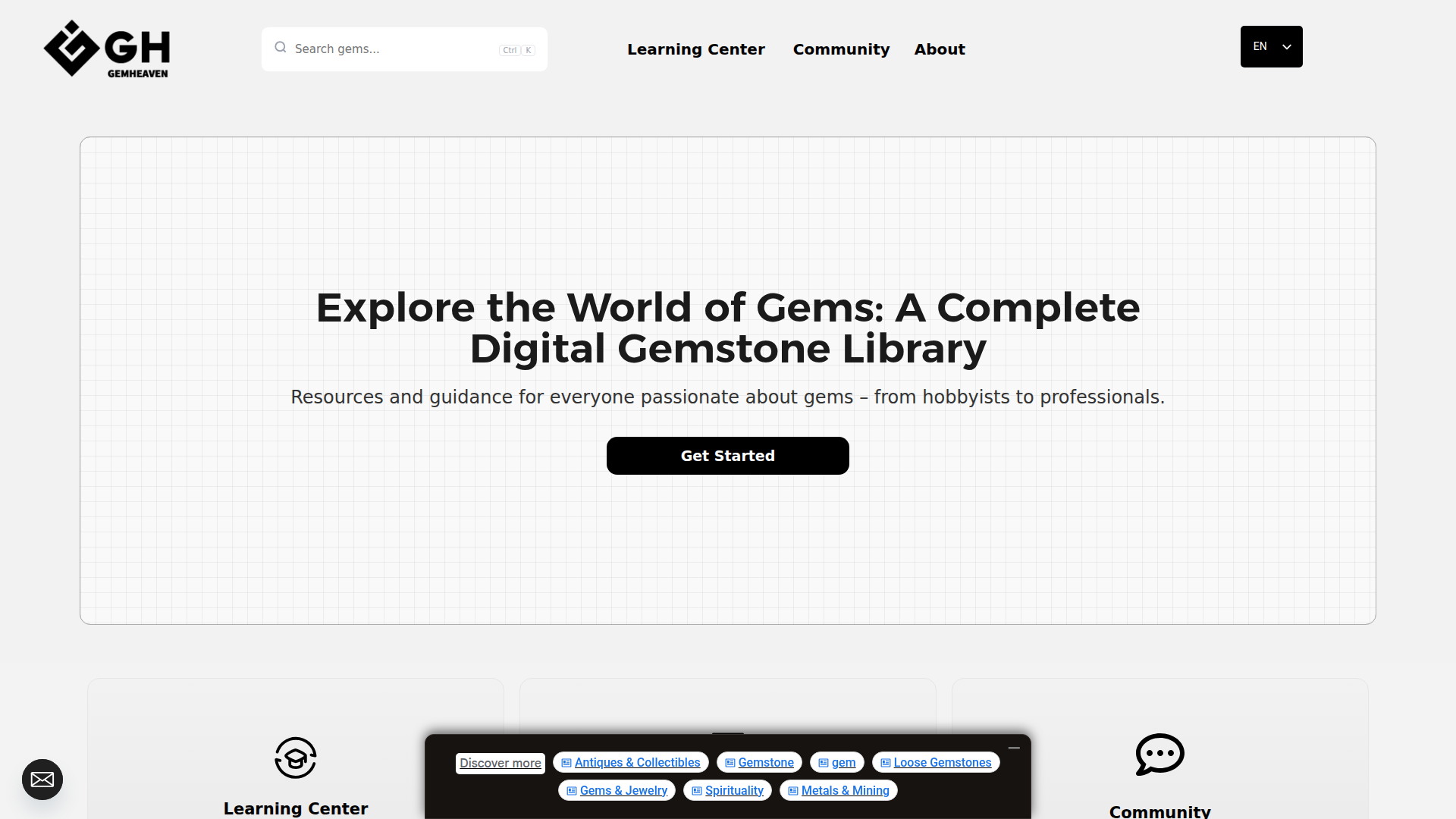 Gemheaven.org – Base de datos de minerales, información sobre gemas y guías de cristales