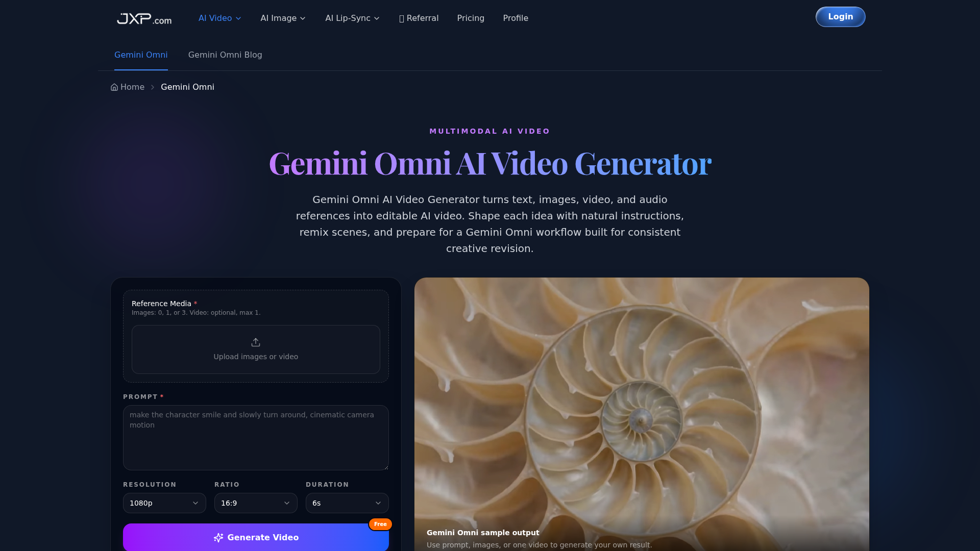 Gemini Omni AI Video Generator | Multimodal Video on JXP