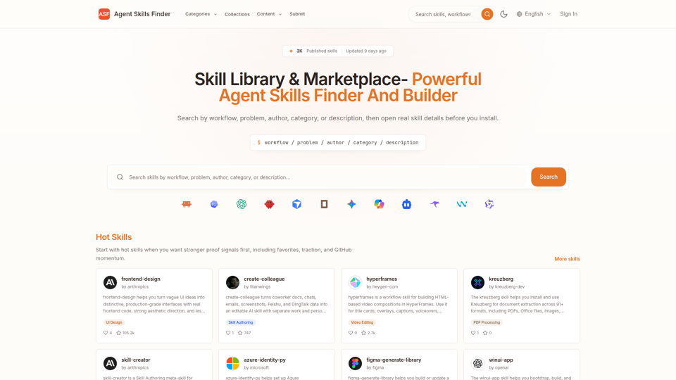 Agent Skills Finder & Builder | Skill Library & Marketplace