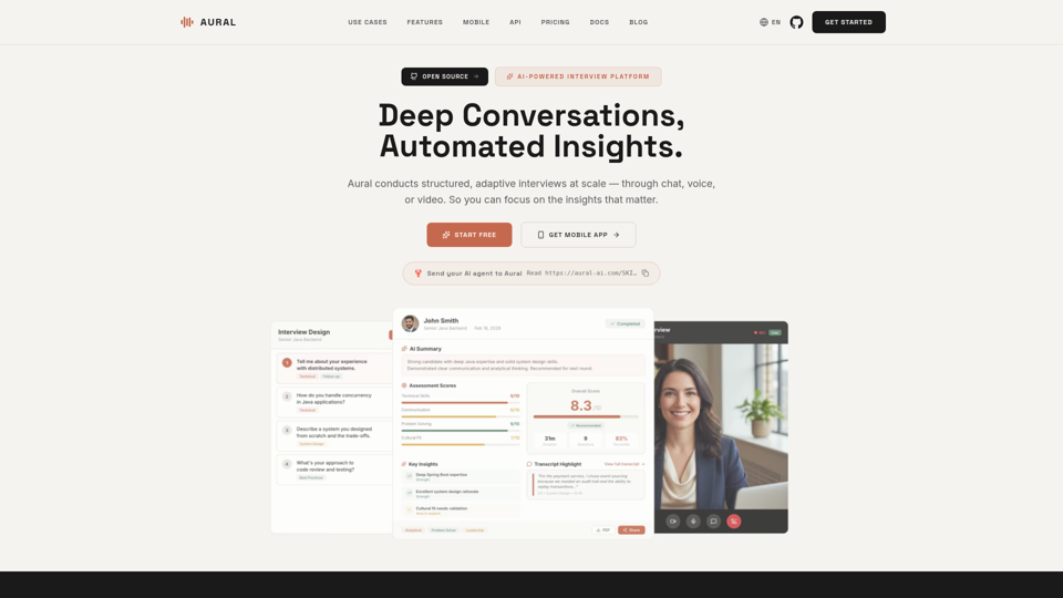 Aural - AI Interview Platform for Voice, Chat & Video