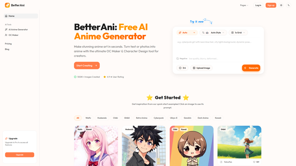 BetterAni: Free AI Anime Generator - Character Design & OC Maker