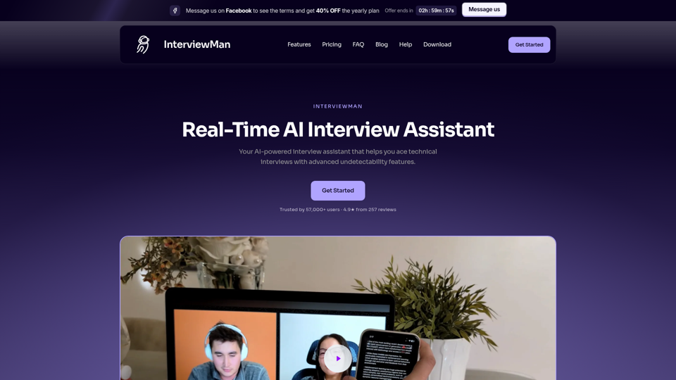 InterviewMan - Real-Time AI Help for Job Interviews