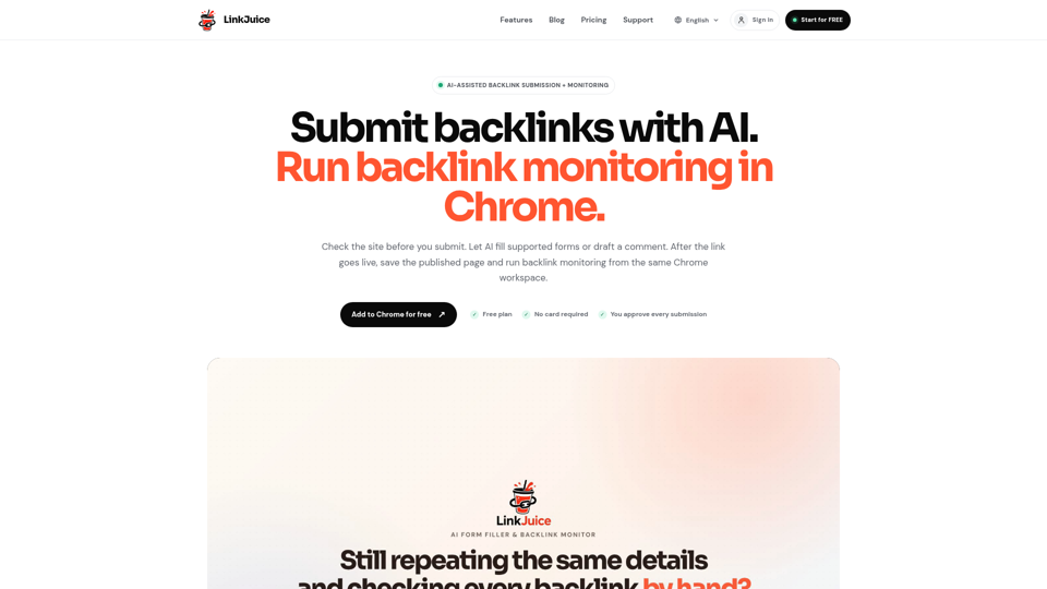 Backlink Monitoring & SEO Chrome Extension | LinkJuice