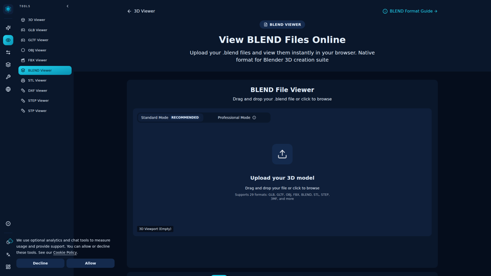 .BLENDビューワーオンライン | ブラウザで .BLEND ファイルを開く | Next3D - 3D生成プラットフォーム
