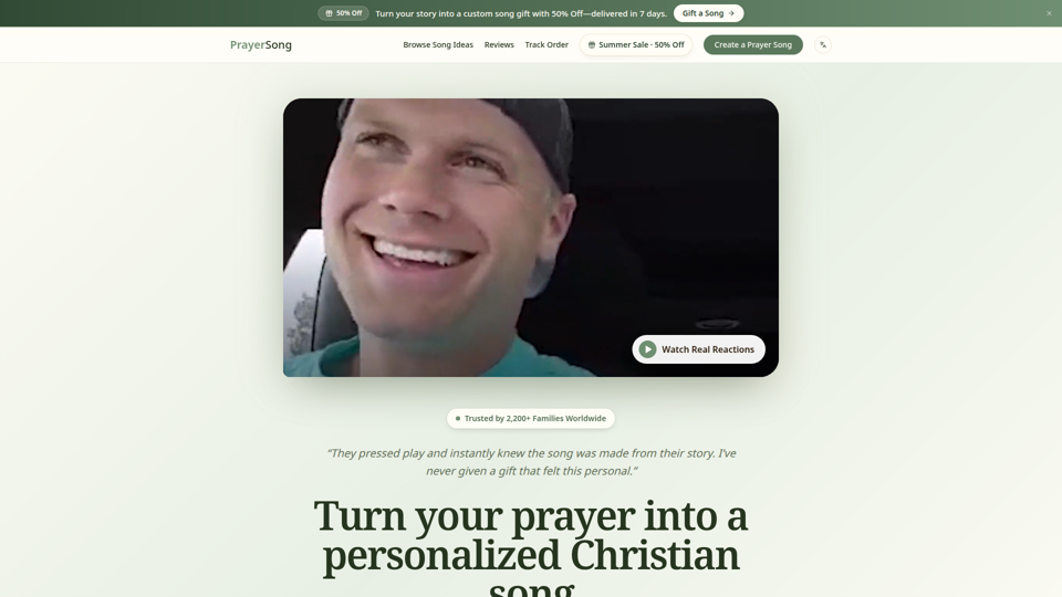 Personalized Christian Song From Your Prayer | PrayerSong