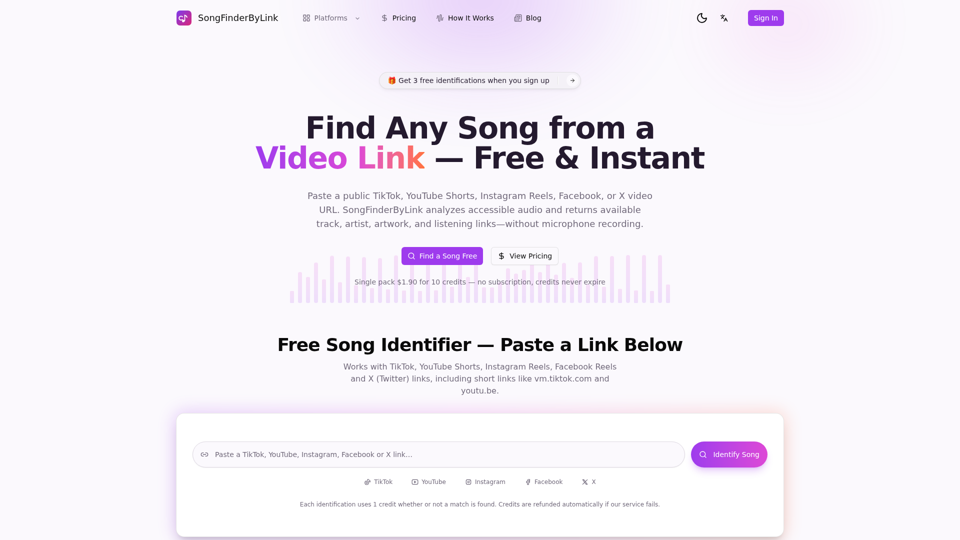 SongFinderByLink — Find Song from Link, Free Music Identifier