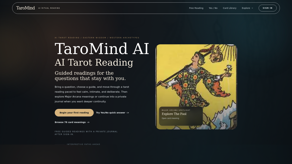 AI Tarot Reading for Reflective Insight